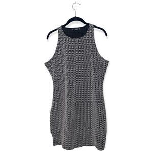Mango SZ L black and white textured bodycon dress